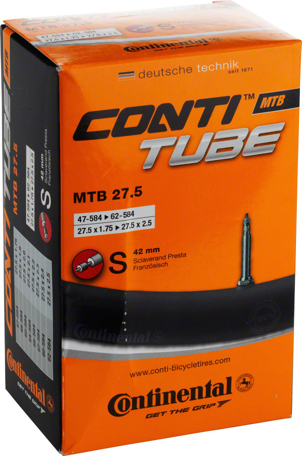 Load image into Gallery viewer, Pair of Continental 27.5" Standard Butyl Inner Tubes with Removable Valves Durable, Seamless, Ideal for MTB and Road Cycling
