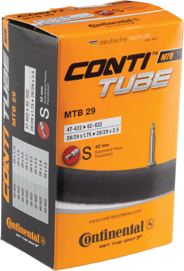 Load image into Gallery viewer, Continental 29x1.75-2.5 Standard Butyl Tube + Removable Valve - Seamless, Durable, Lightweight Bike Tube
