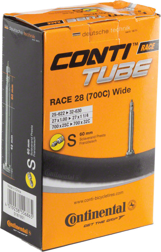 Set of 2 Continental 700x25mm Standard Butyl Inner Tubes with Presta Valves - Seamless, Removable Valve Core, Durable Cycling Tire Tubes