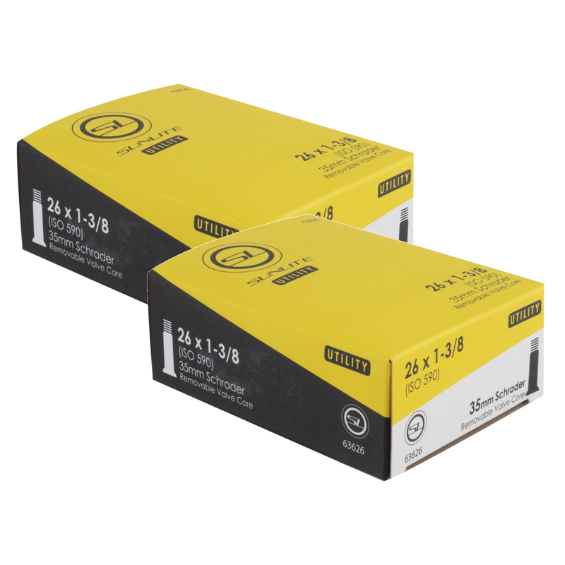 Load image into Gallery viewer, Sunlite-Utili-T-Standard-Schrader-Valve-Tubes-Tube-TUBE0601PO2-Bicycle-Tubes
