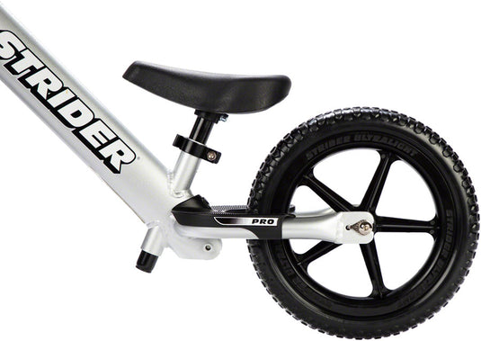 Strider 12 Pro Kids Balance Bike: Silver