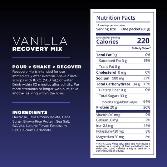 Tailwind Nutrition Recovery Mix Vanilla - 20 Serving Bag