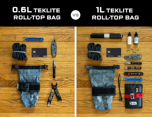 Wolf Tooth B-RAD TekLite Roll-Top Bag & Mounting Plate - 0.6L Waterproof, Lightweight Cycling Frame Bag for Trail, XC, and Adventure Bikes, Durable Tek-Lite Material with Sealed Seams, Versatile Mounting Options, Ideal for Snacks, Tools, and Essentials