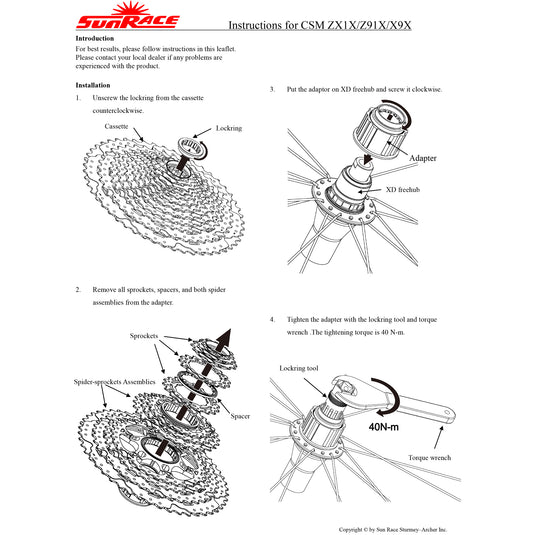 Sunrace CSMX9X 11sp Cassette, 10-42t - Black