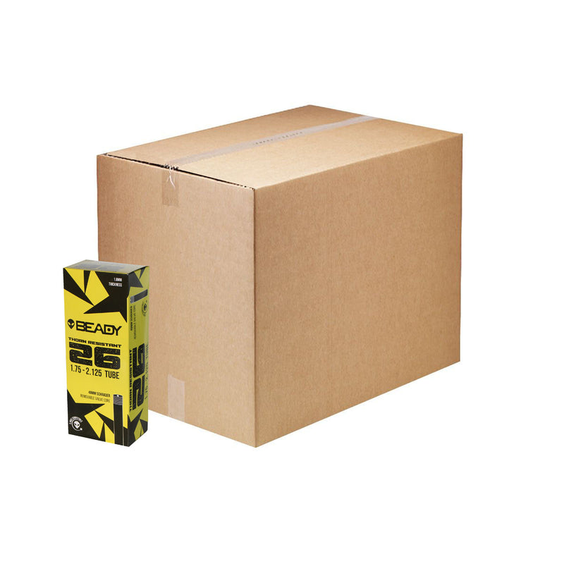 Load image into Gallery viewer, Beady Thorn Resistant Bicycle Inner Tubes 26" x 1.75-2.125" with Schrader Valve Durable, Puncture-Resistant, DH-Ready (20 Pack)
