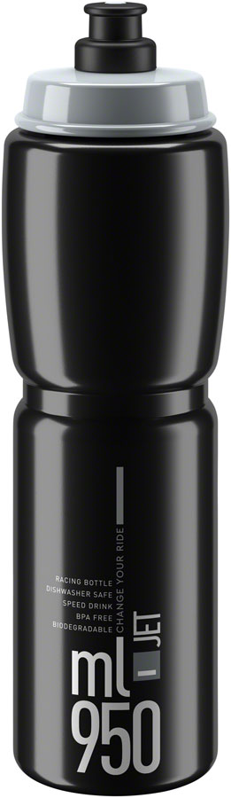 Pack of 2 Elite SRL Jet Water Bottle - 950ml, Black/Gray