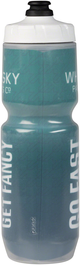 Load image into Gallery viewer, WHISKY Go Fast, Get Fancy Purist Insulated Water Bottle - Green, White, 23oz
