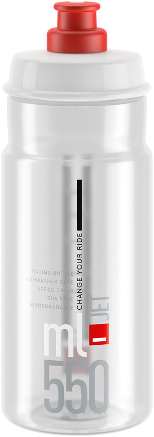 Pack of 2 Elite SRL Jet Water Bottle 550ml - Clear/Red