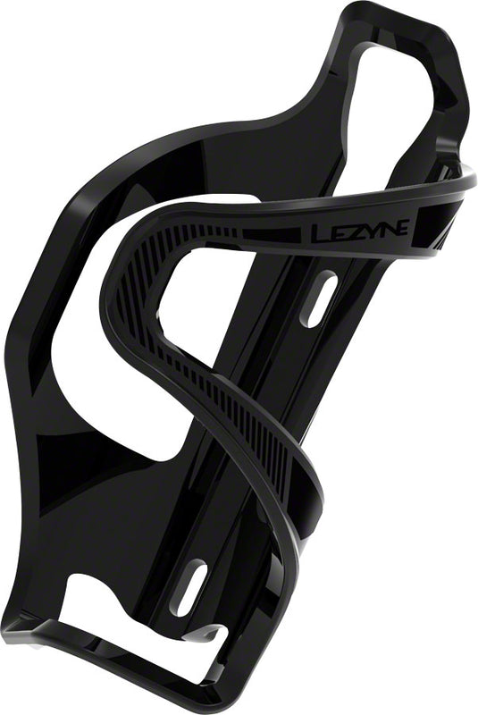 Lezyne Flow SL Water Bottle Cage - Left Side Entry, Enhanced Graphics, Black