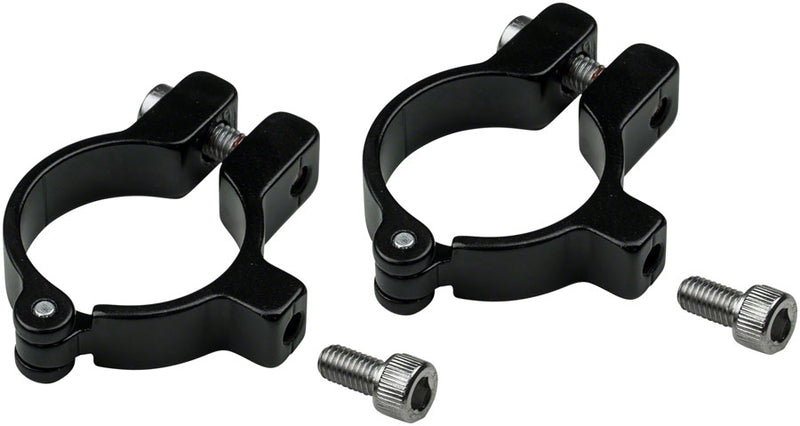 Load image into Gallery viewer, Pack of 2 Velo Orange Hinged Water Bottle Cage Clamps - 28.6mm, Black
