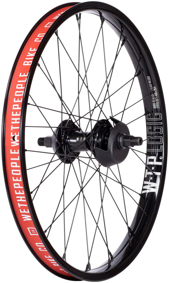 Load image into Gallery viewer, We The People Hybrid Rear Wheel - 20&quot;, 14 x 110mm, 36H, 9T Freecoaster, Right Side Drive, Nylon Hubguards, Black
