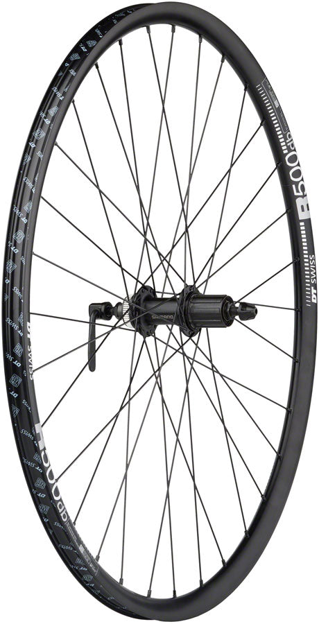 Load image into Gallery viewer, Quality Wheels Shimano / DT R500 Disc Wheelset - 700, QR x 100/135mm, Center-Lock, HG 11 MTN, Black, 32H

