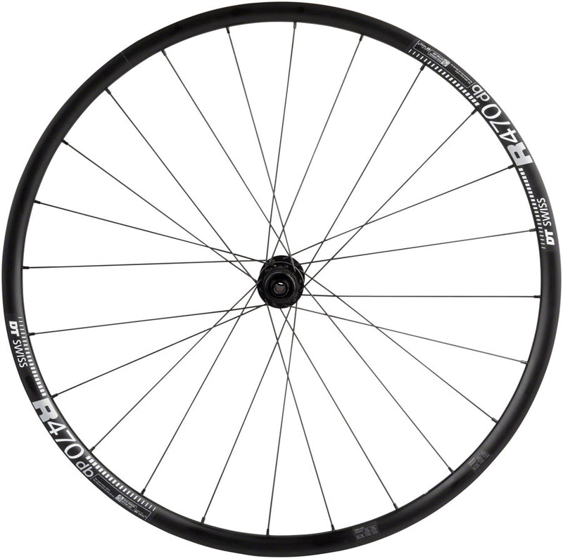 Load image into Gallery viewer, Quality Wheels 700c Front Wheel DT 350/DT R470db 12x100mm Center Lock Black
