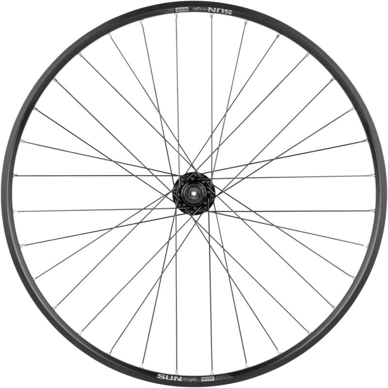 Load image into Gallery viewer, Quality Wheels Value Double Wall Series Disc Front Wheel - 27.5&quot;, QR x 100mm, 6-Bolt/Rim, Black

