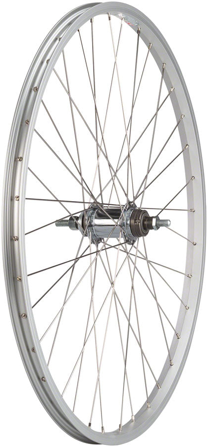 Load image into Gallery viewer, Quality Wheels Value Single Wall Series RR 26in 3/8inx124mm Coaster Brake Sil
