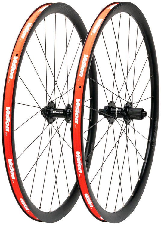 Vision Team i23 Aero Gravel Wheelset, 700c, 24H Front/Rear, Tubeless Ready, Centerlock Disc, TA12 HG11