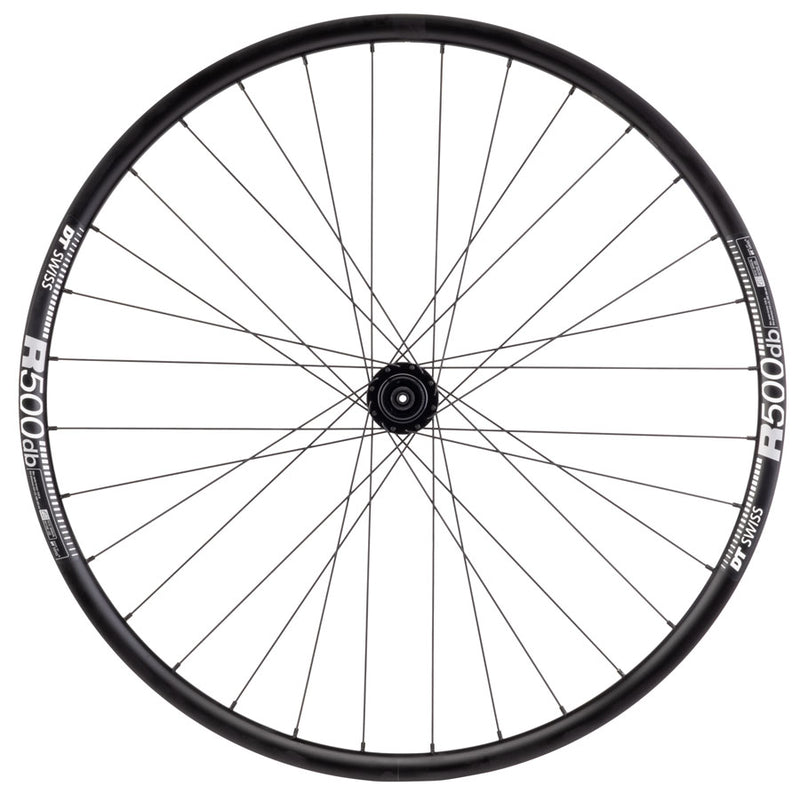 Load image into Gallery viewer, Quality Wheels SP Dynamo PL-8/DT R500 Front Wheel - 700, QR x 100mm, Center-Lock, Black, 32H
