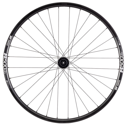 Quality Wheels SP Dynamo PL-8/DT R500 Front Wheel - 700, QR x 100mm, Center-Lock, Black, 32H