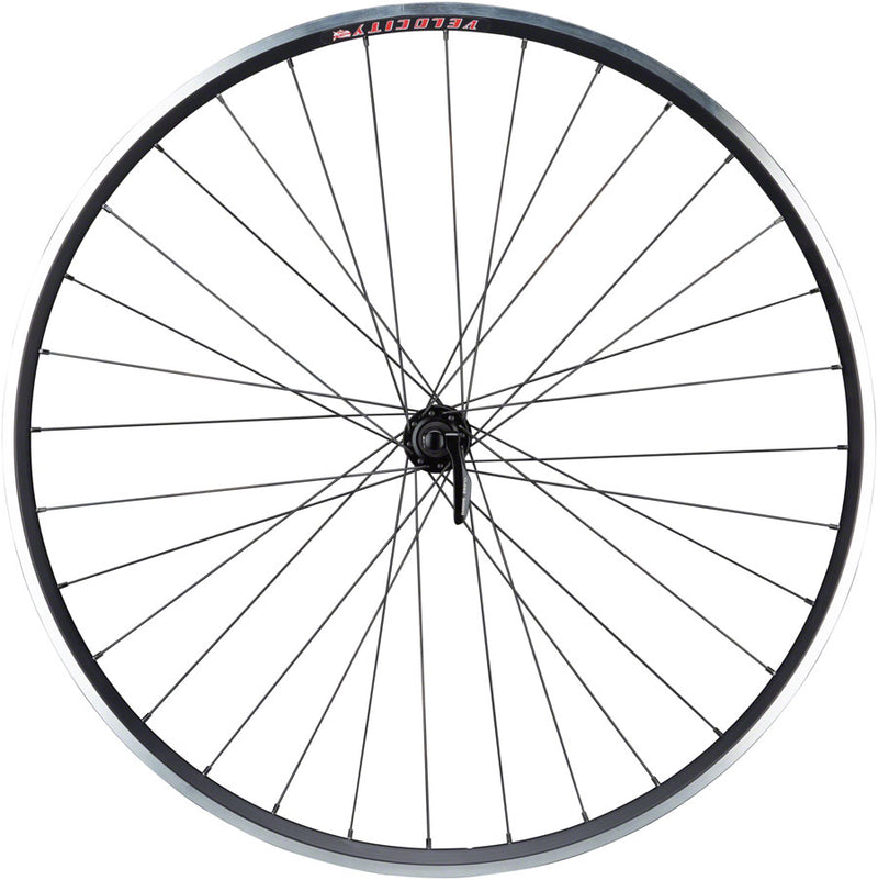 Load image into Gallery viewer, Quality Wheels 105/A23 Front Wheel 700c QRx100mm Rim Brake 32H Clincher Black
