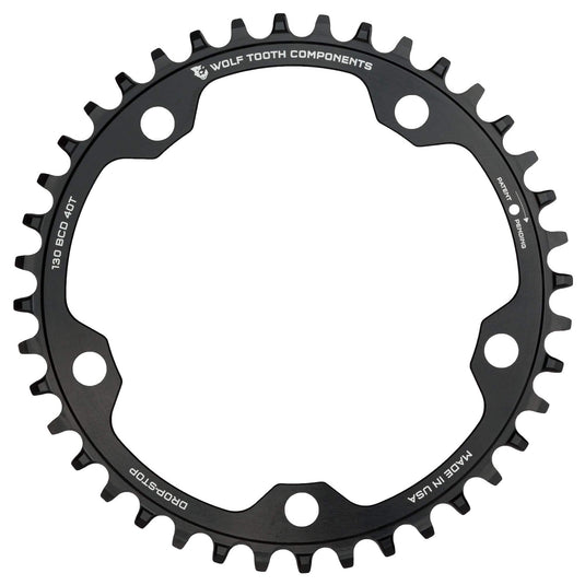 Wolf Tooth Chainring 42t 130 BCD 5-Bolt 10/11/12-Spd Alloy Blk Road Cyclocros