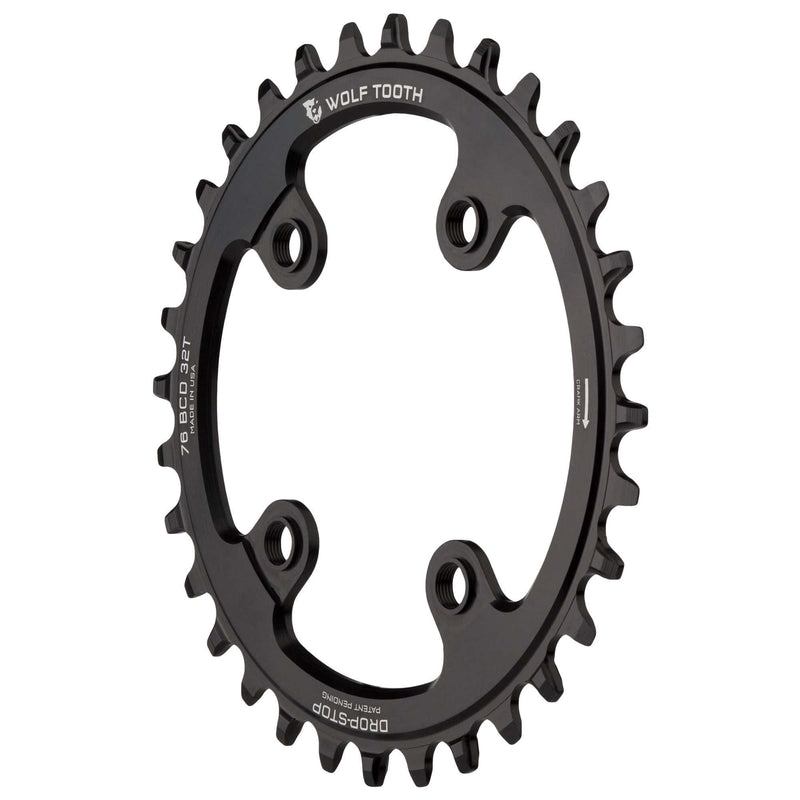 Load image into Gallery viewer, Wolf Tooth 30T 76 BCD Chainring for SRAM XX1 &amp; Specialized Stout - Alloy Drop-Stop Chainring Compatible with 9/10/11/12-Speed Drivetrains, Precision Engineering, Lightweight 7075-T6 Aluminum, Max Chain Retention, Black
