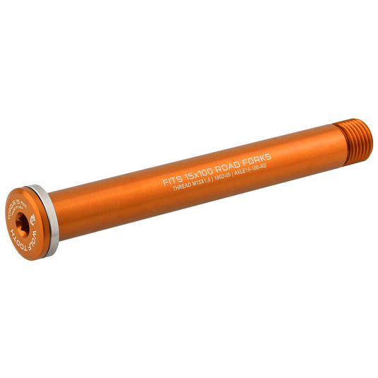 Wolf Tooth Wolf Axle for Road Forks 12 1.5 x 120mm, AL w/ Steel washer, Orange