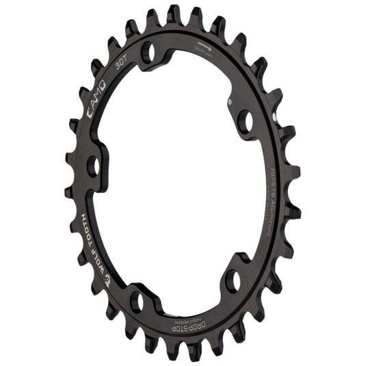 Wolf Tooth CAMO Aluminum Elliptical Chainring - 30t, Wolf Tooth CAMO Mount, Drop-Stop B, Black