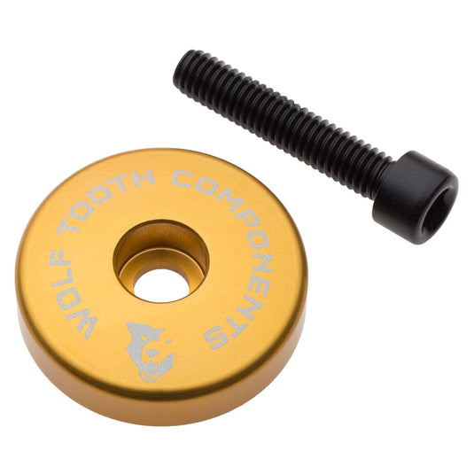 Wolf Tooth Ultralight 6061-T6 Aluminum Stem Cap with Integrated 5mm Spacer for 1-1 - 8" Taper and Straight Steerer, Black, Lightweight & Durable