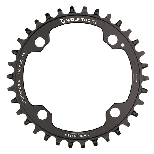 Wolf Tooth Chainring 34t 104 BCD Requires 12-Speed Hyperglide+ Chain Aluminum