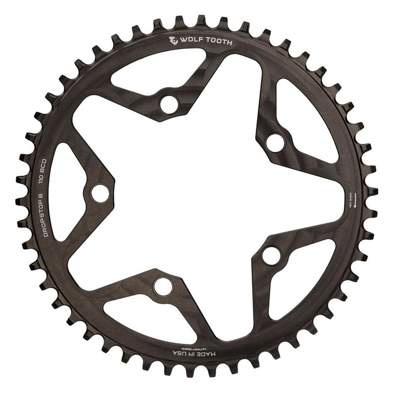 Load image into Gallery viewer, Wolf Tooth 110 BCD 44T Gravel, Cyclocross &amp; Road Chainring - Premium 7075-T6 Aluminum, Drop-Stop ST Wide/Narrow Technology, Compatible with Shimano HG+ &amp; KMC 12-Speed, Black
