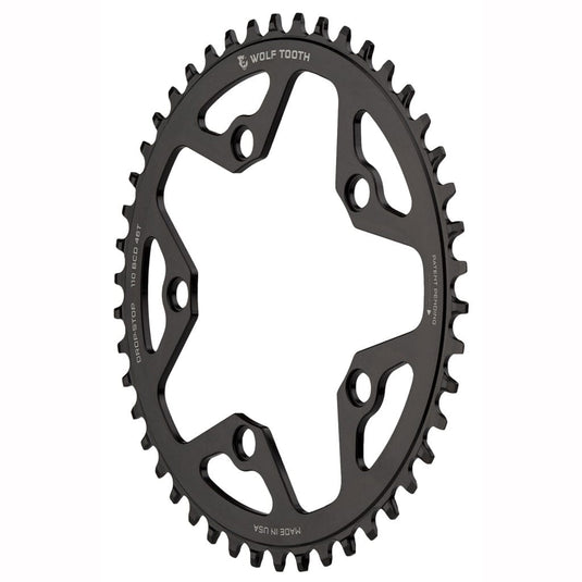 Premium Wolf Tooth Alloy Cyclocross & Road Bike Chainrings – 34t to 46t, 110 BCD, Drop-Stop Tech, 10 - 11 - 12-Speed Compatibility