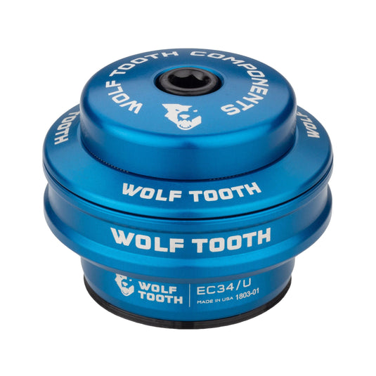 Wolf Tooth Performance EC Headsets Bundle Aluminum, External Cup, Blue Premium Bicycle Steering Components