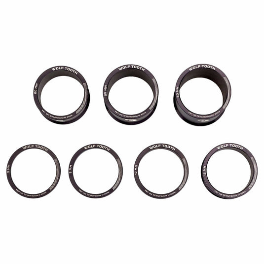 Wolf Tooth Headset Spacer Kit 3, 5,10, 15mm, Black