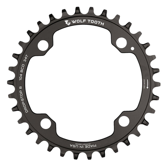 Wolf Tooth Chainring 34t 104 BCD Requires 12-Speed Hyperglide+ Chain Aluminum