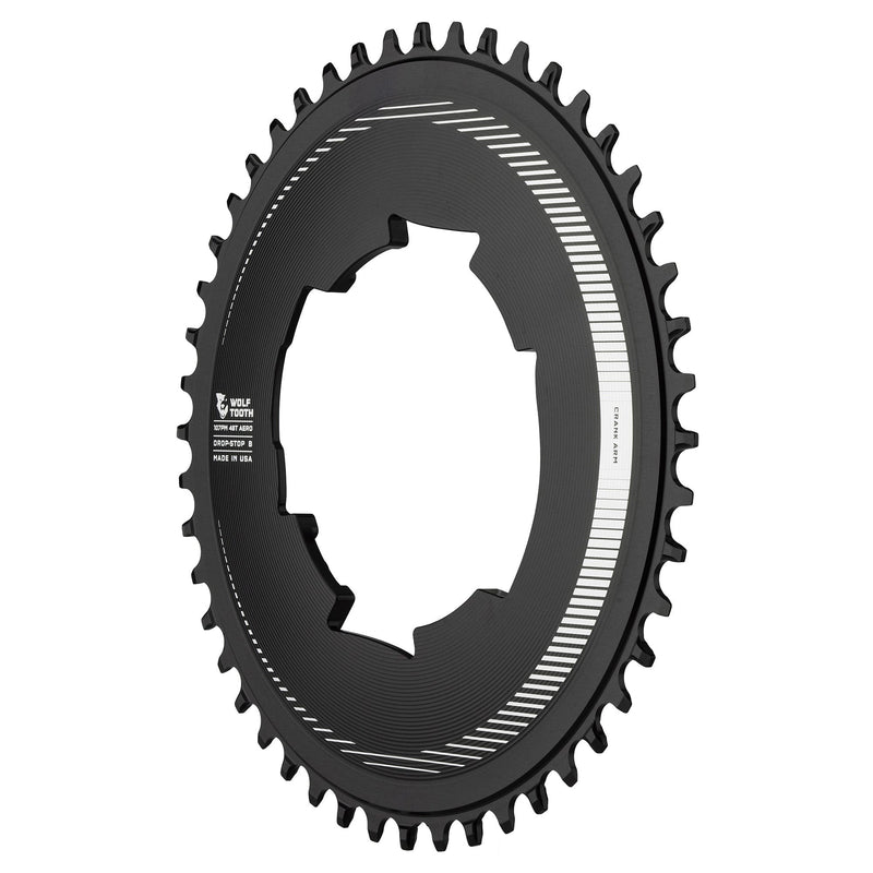 Load image into Gallery viewer, Wolf Tooth Aero 107 BCD Chainring - 48t, Optimized for SRAM Eagle and Flaptop Chains, Drop-Stop B, Black
