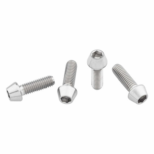 Wolf Tooth Titanium Water Bottle Cage Bolts Standard Head Raw 4 pc.