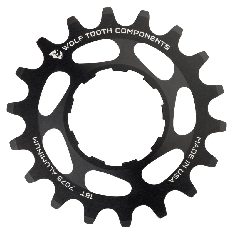 Load image into Gallery viewer, Wolf Tooth Single Speed Aluminum Cog - 18t, Compatible with 3/32" Chains, Black
