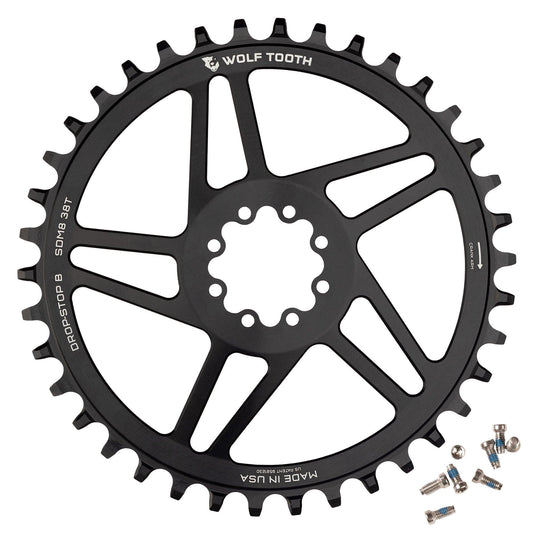 Wolf Tooth Direct Mount Chainrings for SRAM 8-Bolt Gravel / Road Cranks Drop-Stop B 36T