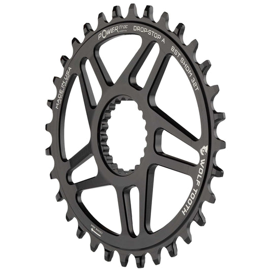 Wolf Tooth Elliptical Direct Mount Chainring - 32t, Shimano Direct Mount, Drop Stop B, Boost, 3mm Offset, Black