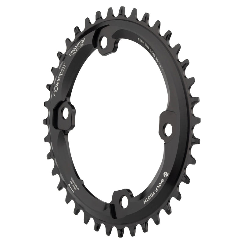Load image into Gallery viewer, Wolf Tooth Elliptical Aero 110 Asymmetric BCD Chainring 46t for Shimano GRX 800 Series - CNC Machined 7075-T6 Aluminum, Drop-Stop ST Technology, 12-Speed Compatible, Oval Design for Enhanced Power, Traction &amp; Mud Clearance
