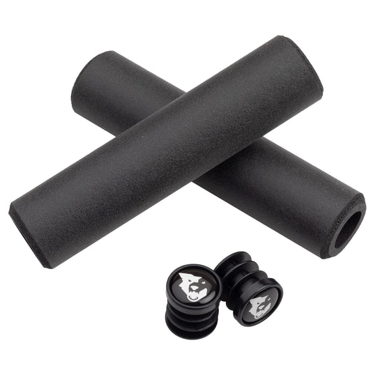 Wolf Tooth Karv Red Silicone Bike Grips - 6.5mm Thick, Vibration-Damping, Tacky All-Weather Grip for Mountain Bike handlebars