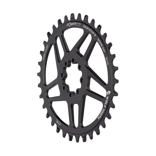 Wolf Tooth Elliptical Direct Mount Chainring - 34t, SRAM Direct Mount, Drop-Stop B, For SRAM 8-Bolt Cranksets, 3mm