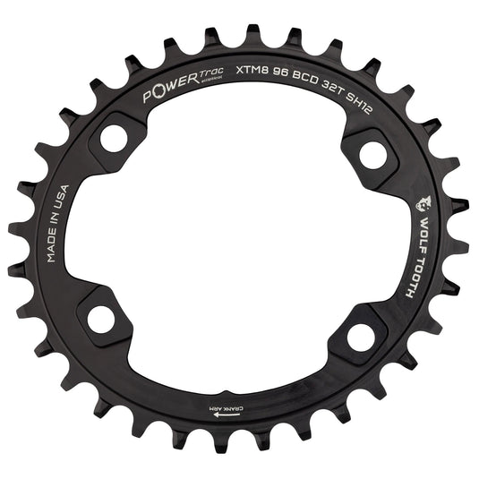 Wolf Tooth 30t Shimano Elliptical Chainring - 96 BCD Alloy for XT M8000 - M7000, Oval Design, Drop-Stop Teeth, 1x Drivetrain Compatibility
