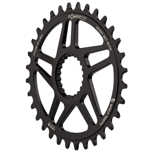 Wolf Tooth Elliptical Direct Mount Chainring - 32t, Shimano Direct Mount, Drop Stop B, Boost, 3mm Offset, Black