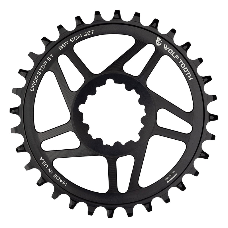 Load image into Gallery viewer, Wolf Tooth Direct Mount Chainring - 30t, SRAM Direct Mount, Drop-Stop B, For SRAM 3-Bolt Boost Cranks, 3mm Offset, Black
