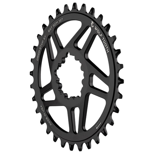 Wolf Tooth Direct Mount Chainring - 30t, SRAM Direct Mount, Drop-Stop B, For SRAM 3-Bolt Boost Cranks, 3mm Offset, Black