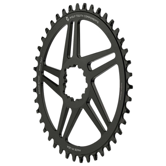 Wolf Tooth SRAM Chainring 38t Direct Mount 9/10/11/12-Spd Aluminum Black