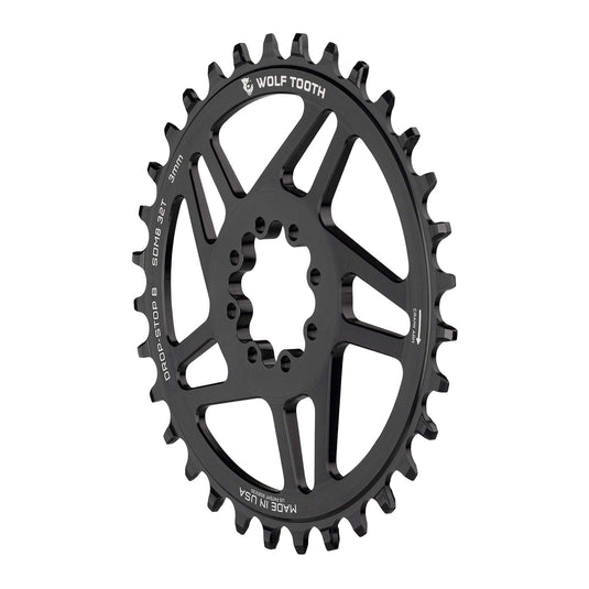 Wolf Tooth Direct Mount Chainring - 28t, SRAM Direct Mount, Drop-Stop B, For SRAM 8-Bolt Cranksets, 3mm Offset, Black