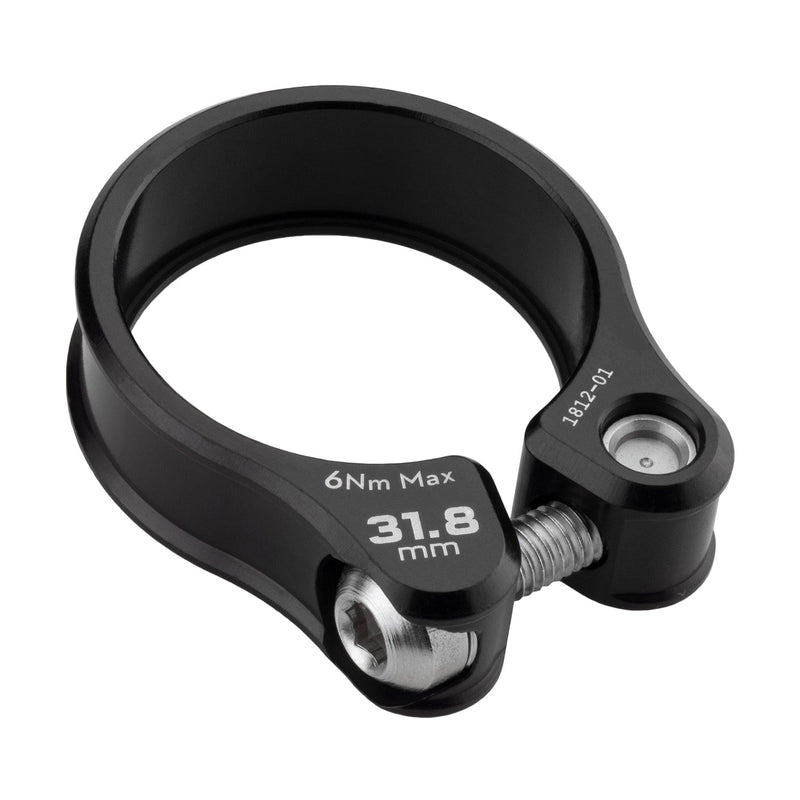 Load image into Gallery viewer, Wolf Tooth 28.6mm Aluminum Seatpost Clamp with M6 Stainless Steel Bolt, Self-Aligning Design, Lightweight CNC Machined for Mountain &amp; Road Bikes
