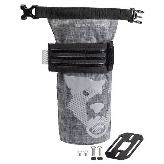 Wolf Tooth B-RAD TekLite Roll-Top Bag 1L Gray Bag, Strap and Mounting Plate